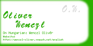 oliver wenczl business card
